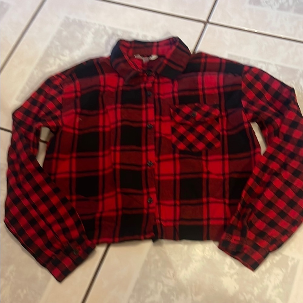 Red and Black Plaid Kids Shirt